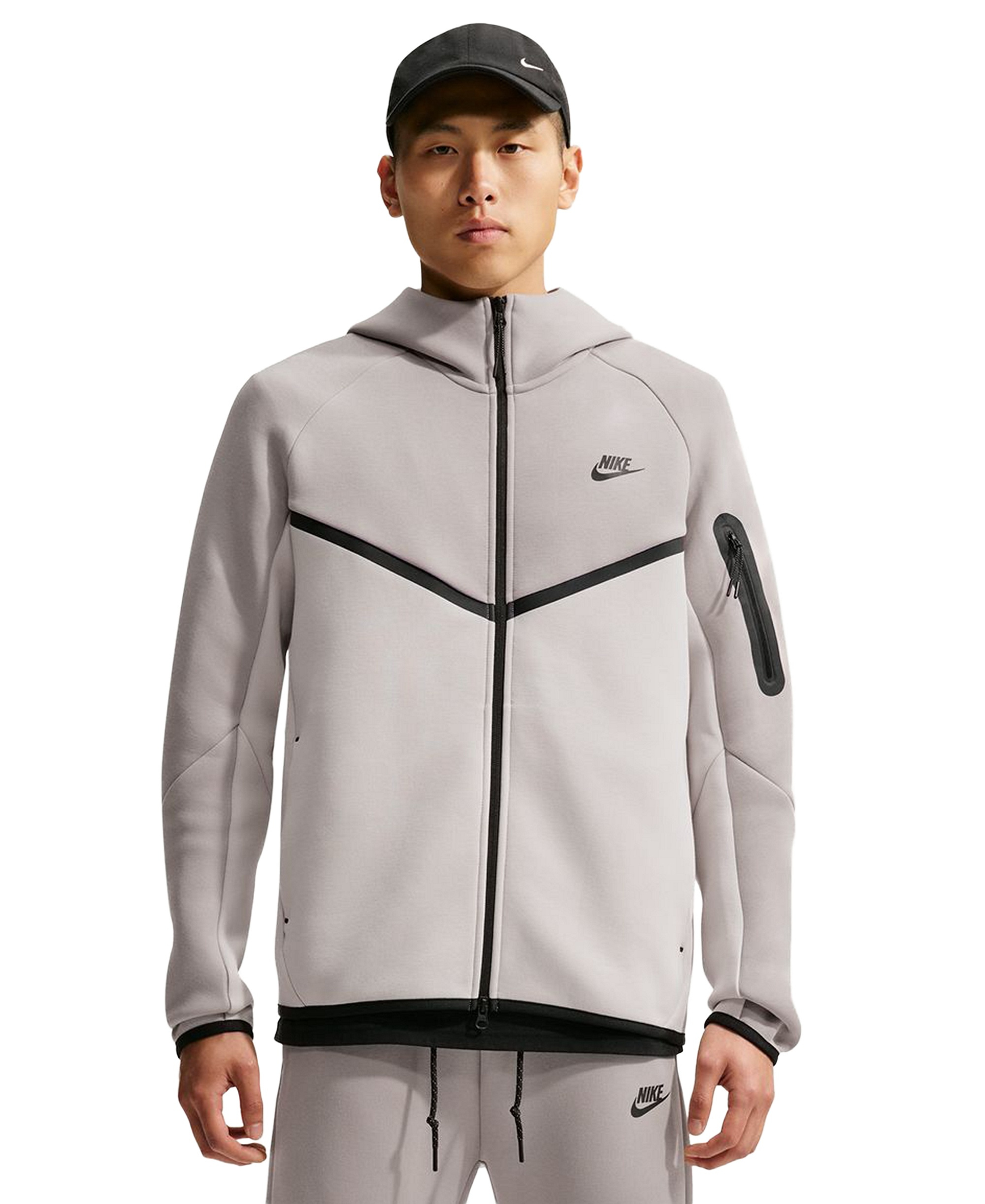 Nike Men's Tech Fleece Full-Zip Hoodie - College Grey/Light Bone/Black