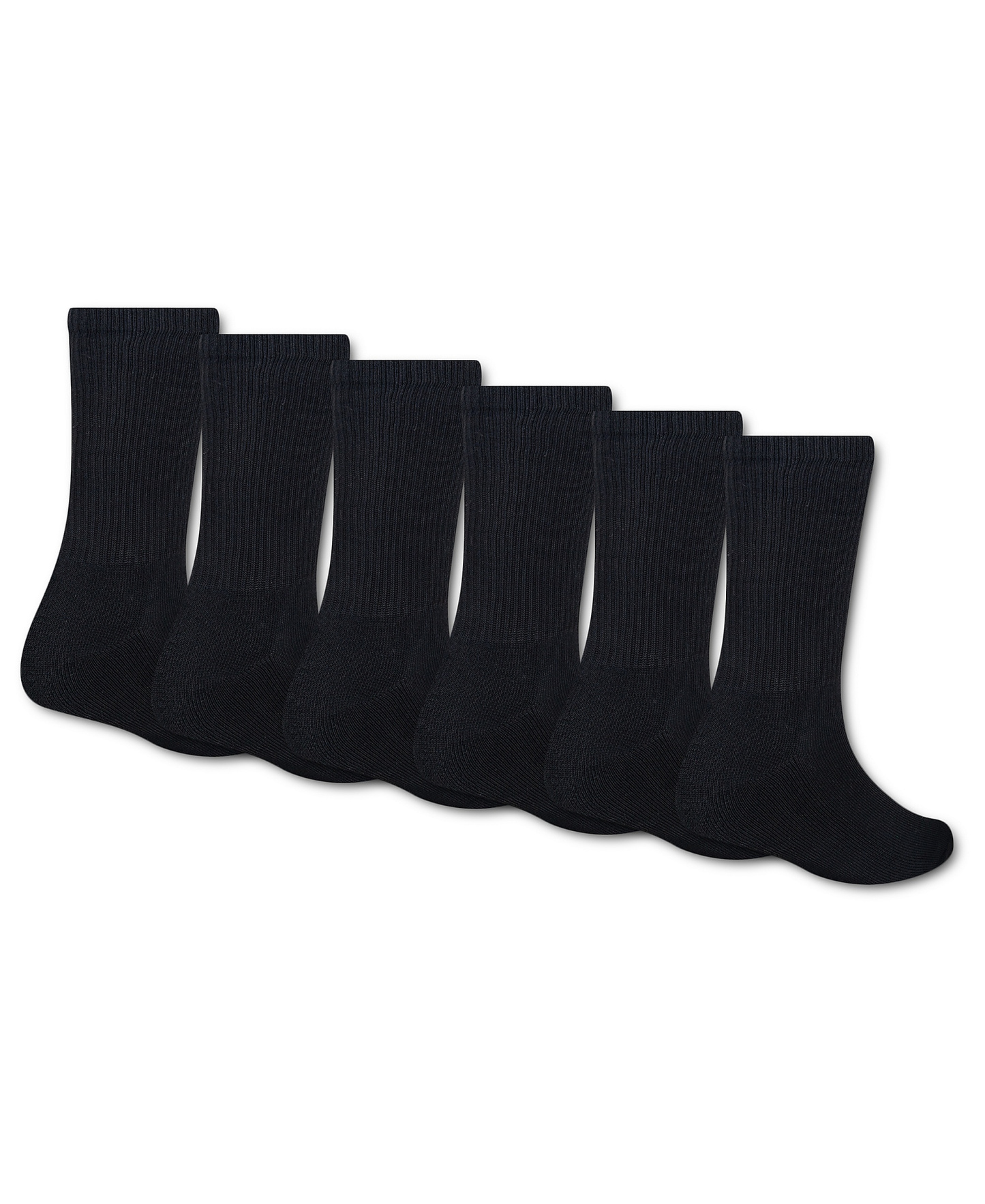 Jordan Boys' and Girls' 5-11 Everyday Essentials Crew Socks, 6-Pack - Black