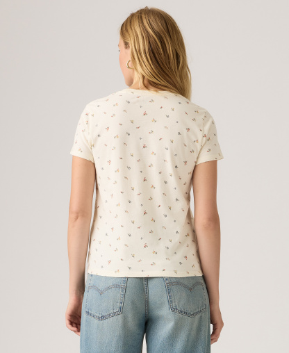 Levi's Women's The Perfect Crew Neck Cotton T-Shirt - Maja Ditsy Egret