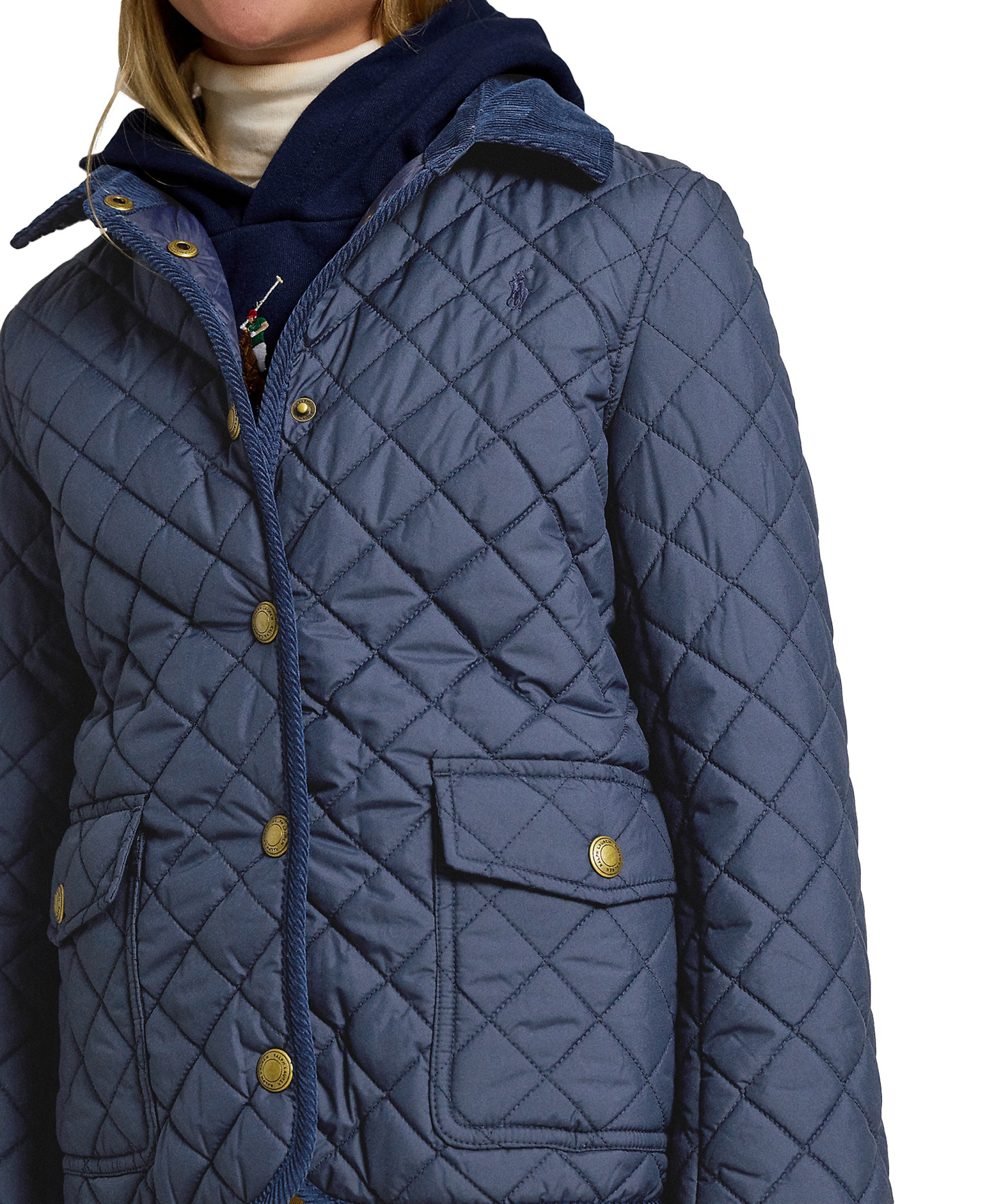 Polo Ralph Lauren Big Girls Quilted Barn Jacket - Newport Navy