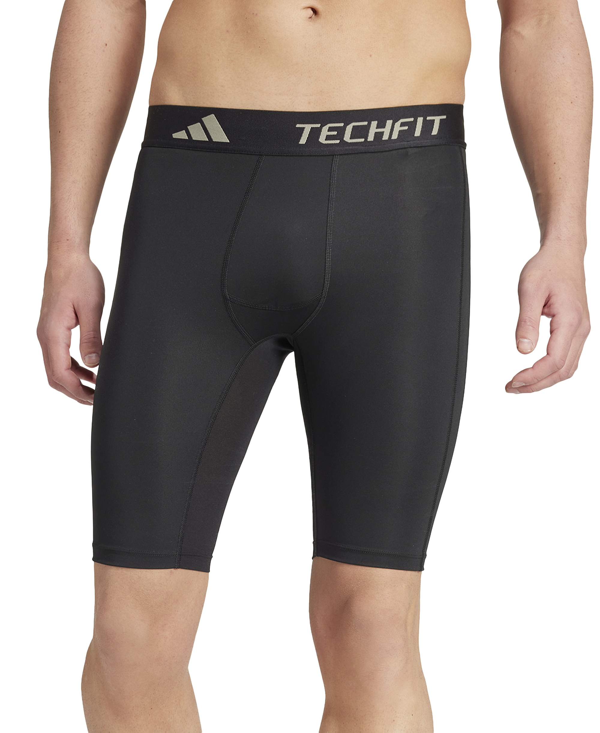 adidas Men's Tech-Fit Logo Compression Regular-Fit Shorts - Black