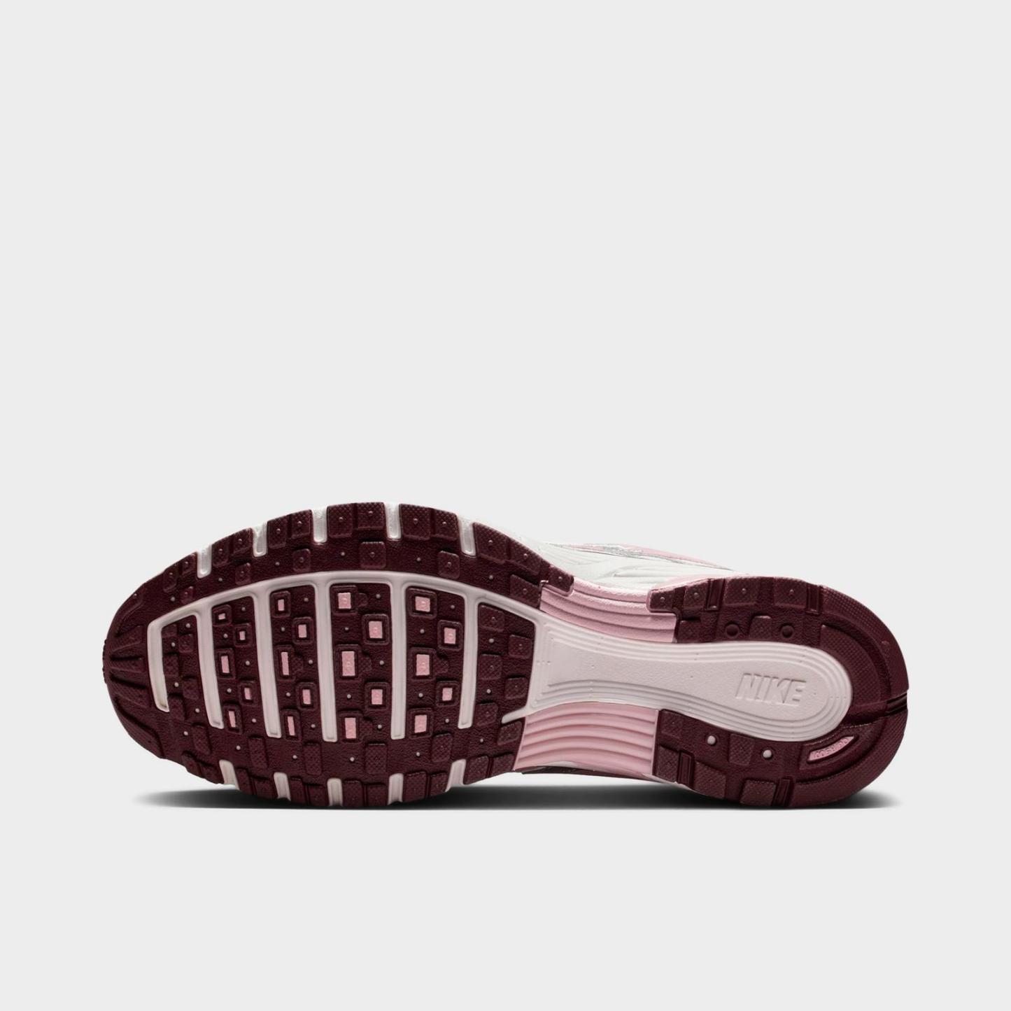 Women's Nike P-6000 Casual Shoes - Summit White/Metallic Silver/Burgundy Crush/Plum Chalk
