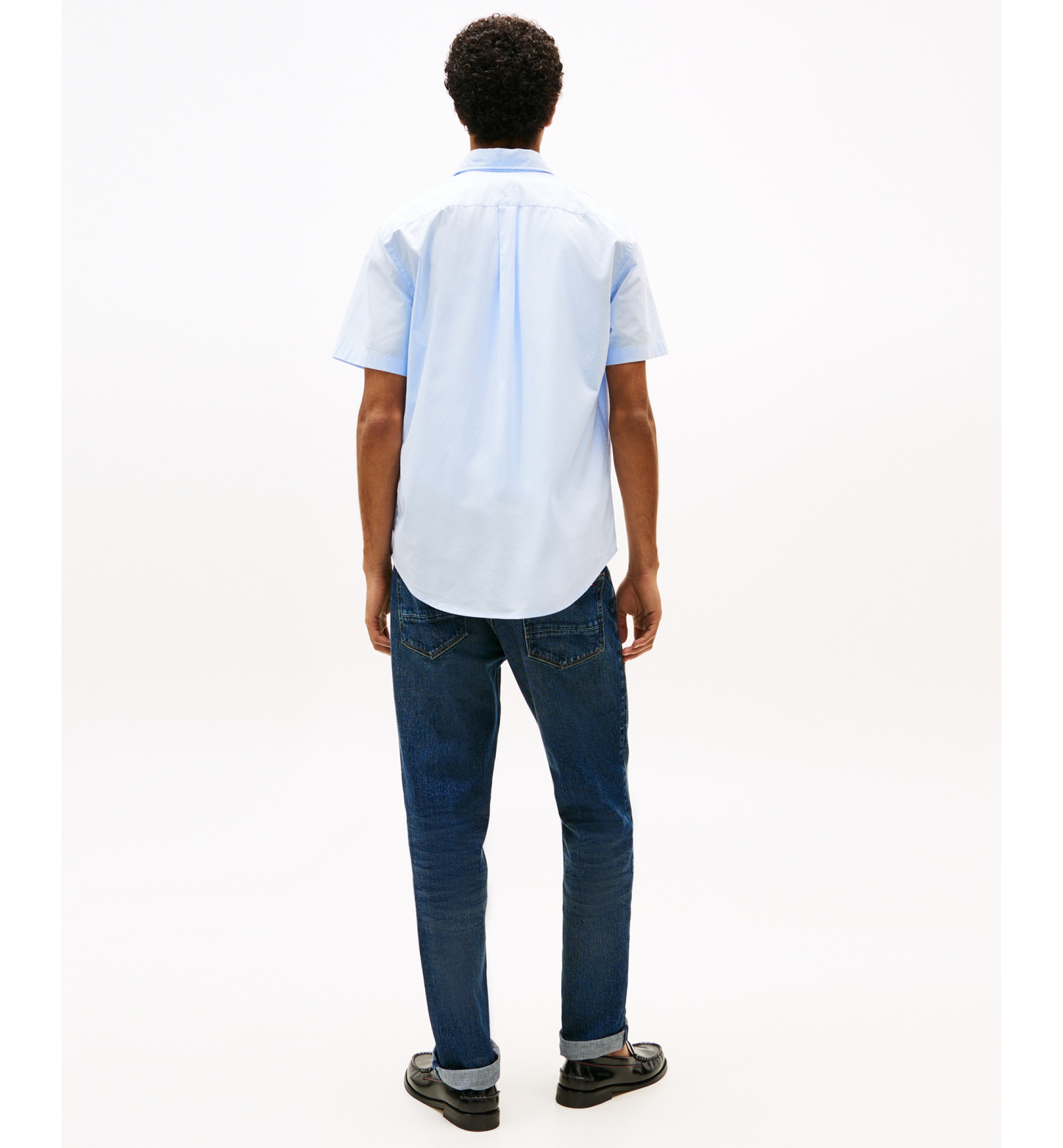 Tommy Hilfiger Men's Short Sleeve Flex Poplin Regular Fit Shirt - Sweet Blue
