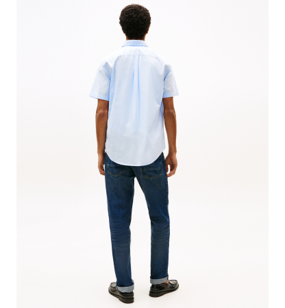 Tommy Hilfiger Men's Short Sleeve Flex Poplin Regular Fit Shirt - Sweet Blue