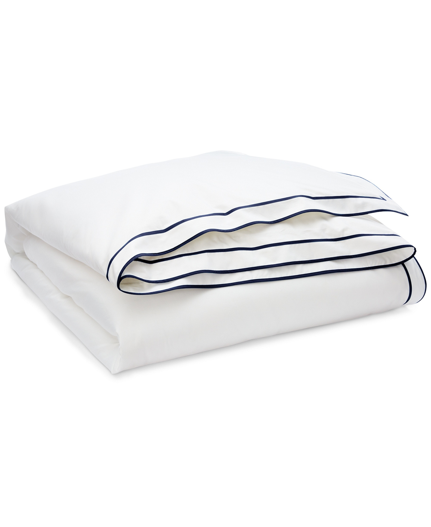 Lauren Ralph Lauren Spencer Sateen Border Duvet Cover, Full/Queen - White & Navy