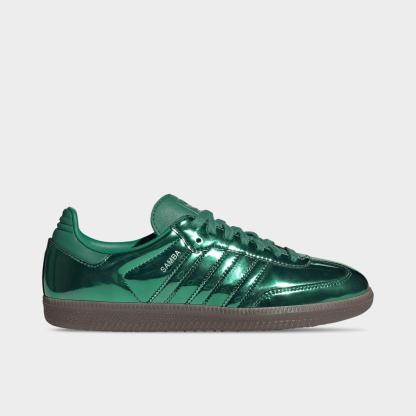 Women's adidas Originals Samba OG Casual Shoes - Part 4 - Blanch Green/Supplier Colour/Gum - Left shoe facing left. Outside of the shoe.