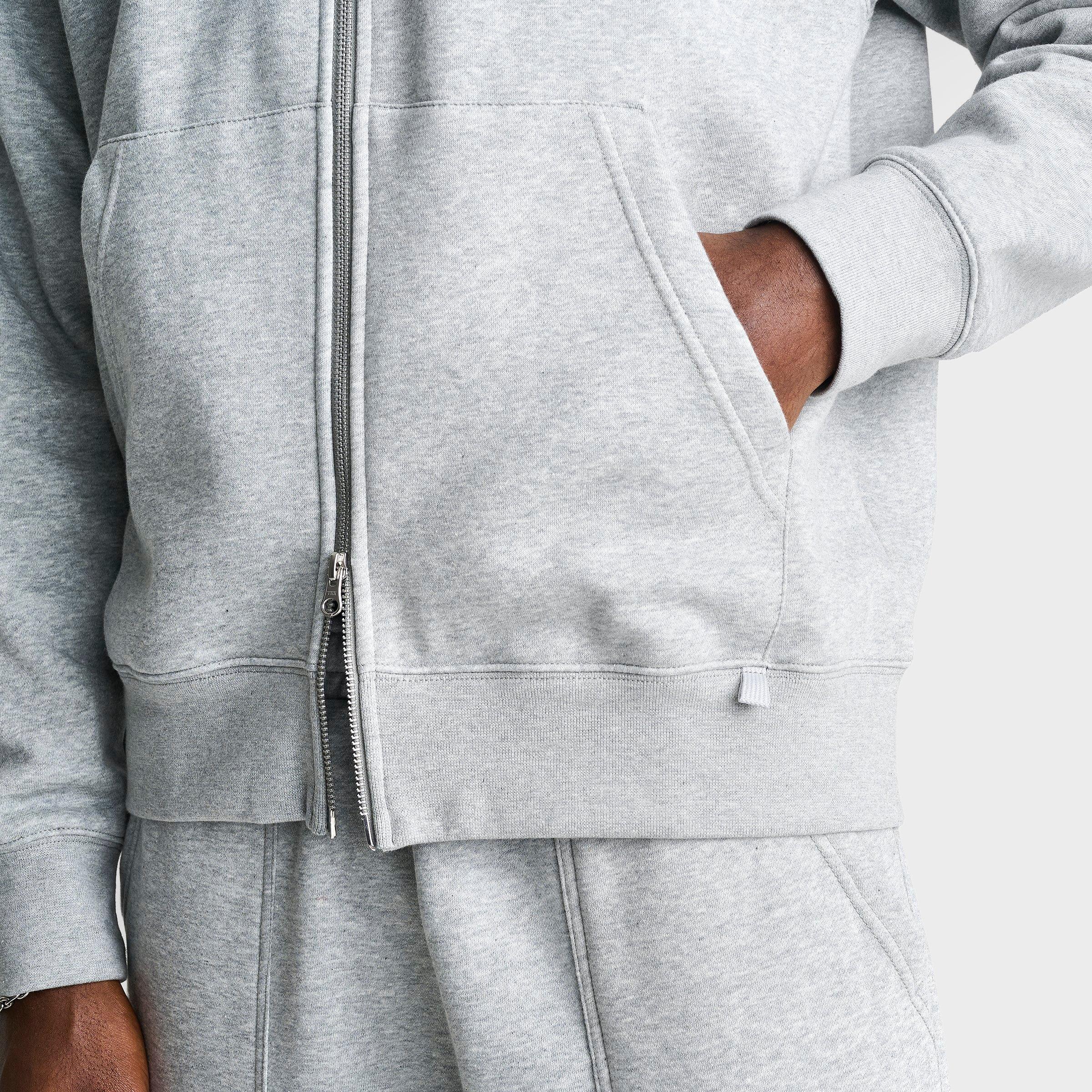 Men's Nithtke Sportswear Swoosh Box Full-Zip Hoodie - Dark Grey Heather/Black