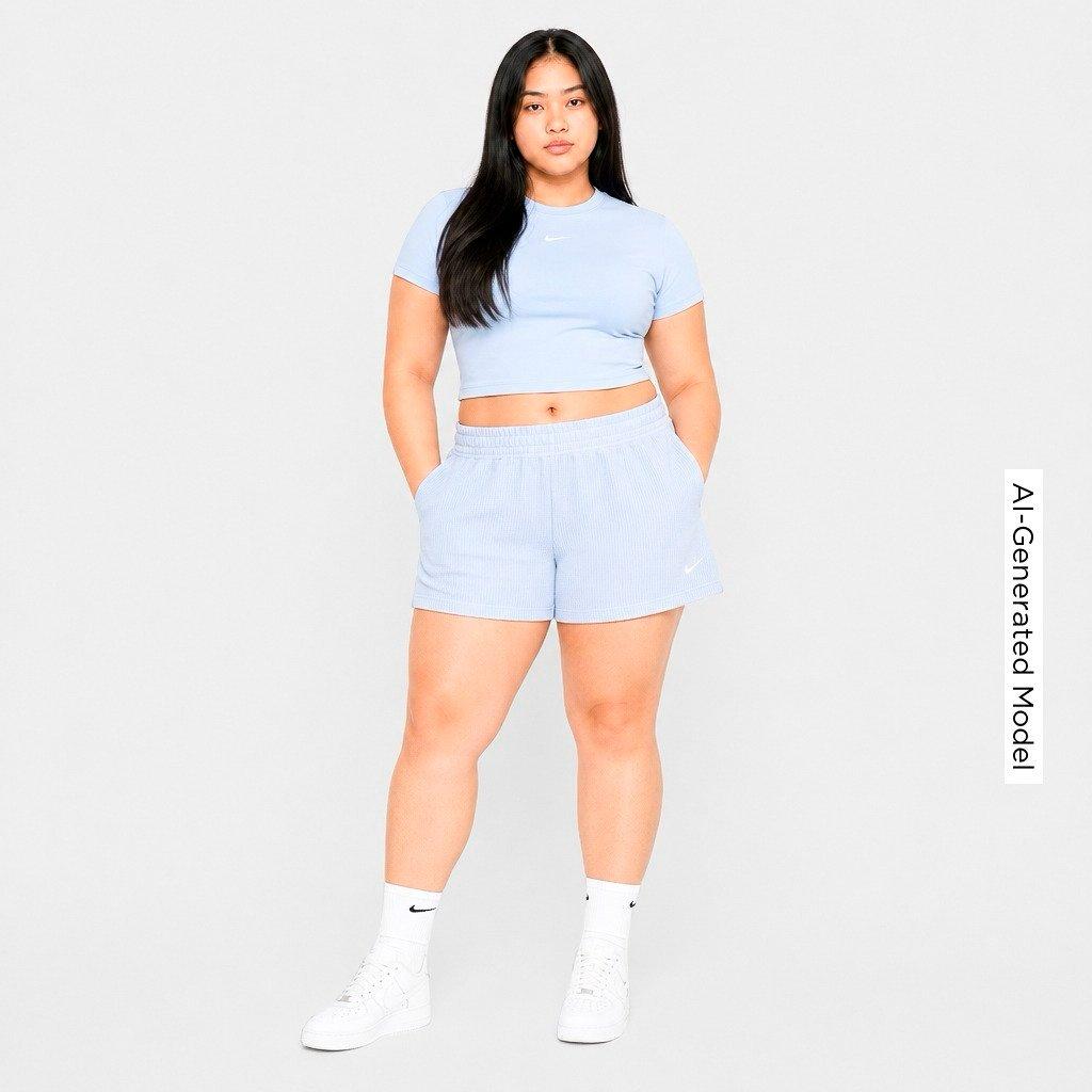 Women's Nithtke Sportswear Chill Knit Cropped T-Shirt - Hydrogen Blue/Sail