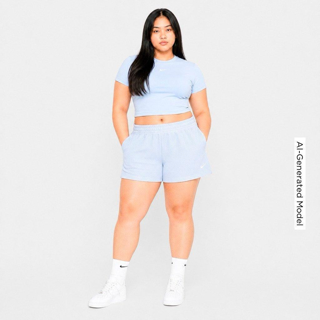 Women's Nithtke Sportswear Chill Knit Cropped T-Shirt - Hydrogen Blue/Sail
