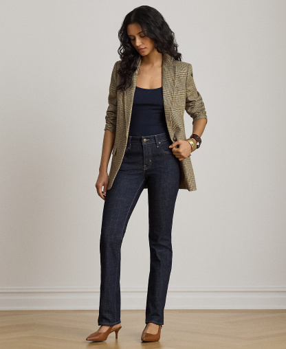 Lauren Ralph Lauren Women's Mid-Rise Slim Straight Jeans - Rinse Wash