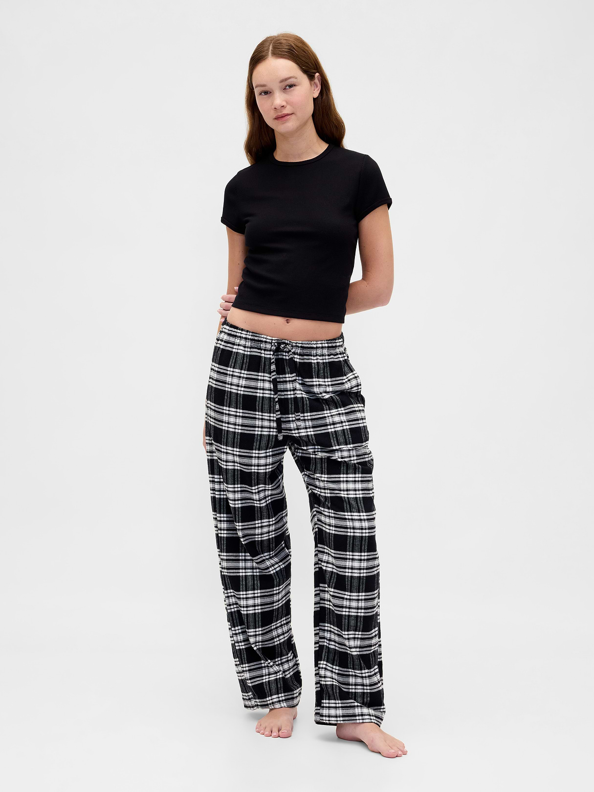 Adult Softest Flannel PJ Pants - Black & white plaid