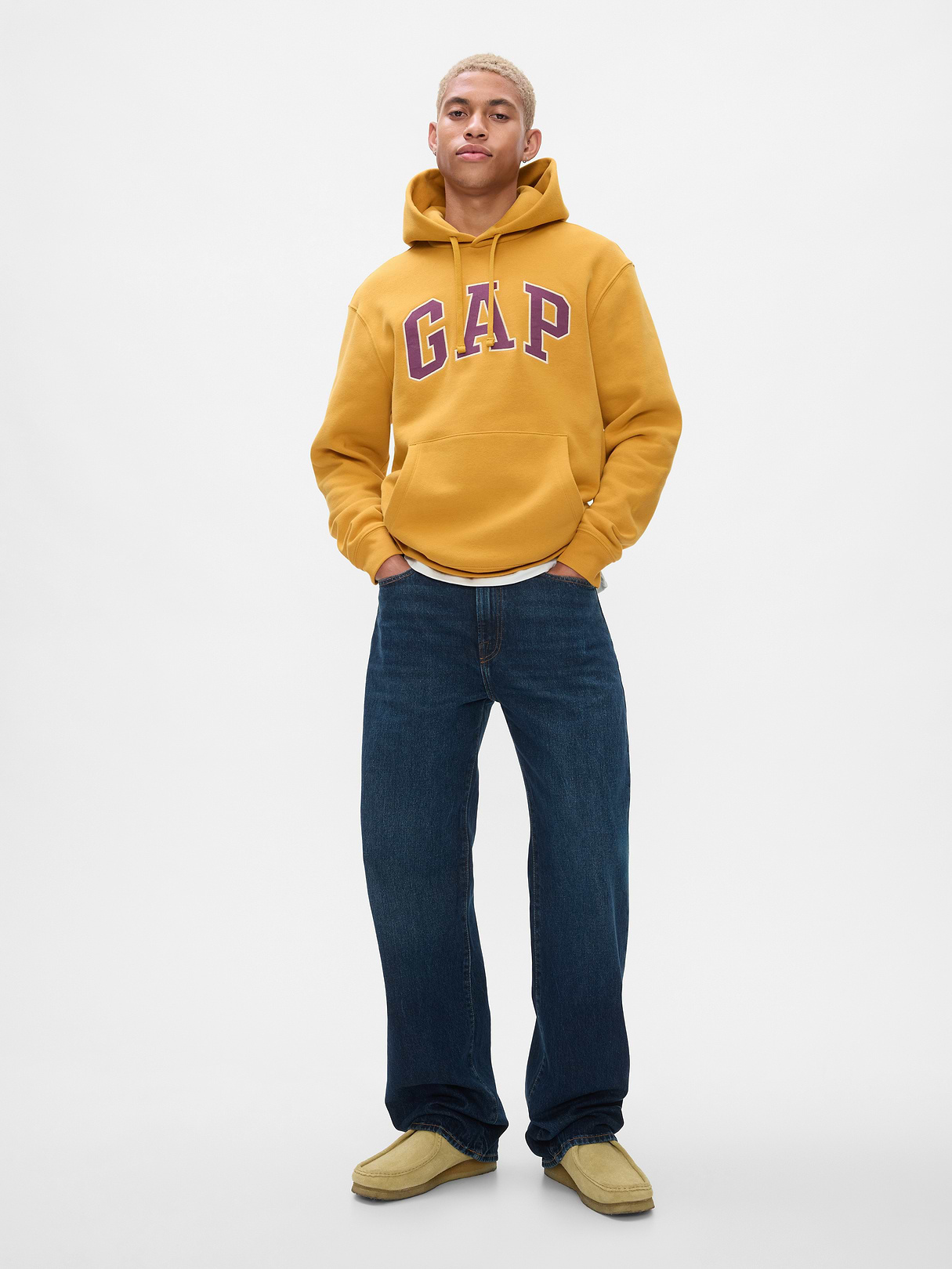 Adult VintageSoft Arch Logo Hoodie - Honey