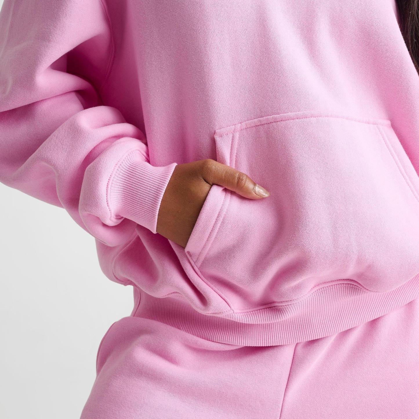 Women's Nithtke Studio Fleece Medium-Weight Camo Oversized Pullover Hoodie - Pink Rise/Sail