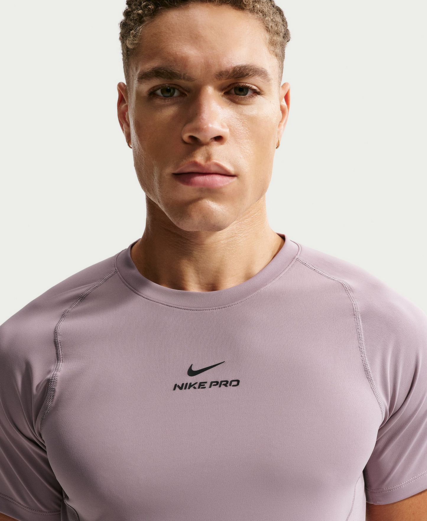 Nike Men's Pro Training Dri-Fit Short-Sleeve T-Shirt - Light Violet/Black