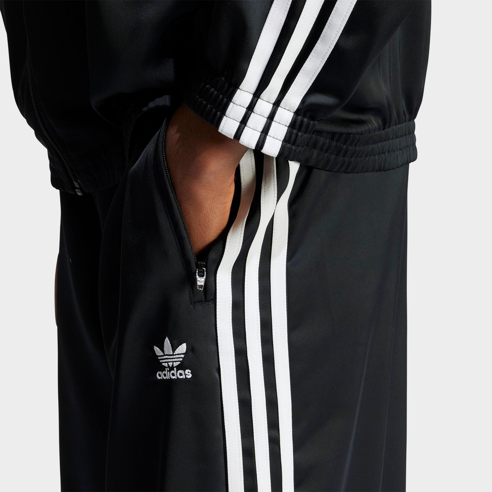 Women's adidas Originals adicolor Satin Wide Leg Track Pants - Black - view 4
