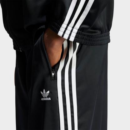 Women's adidas Originals adicolor Satin Wide Leg Track Pants - Black - view 4