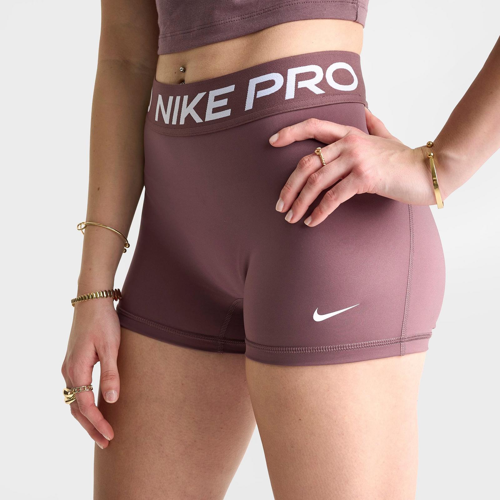 Women's Nike Pro Mid-Rise 3" Biker Shorts - Tattoo/White