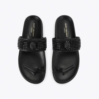Kurt Geiger London Mesh Toe Thong Sandal - Black - view 3