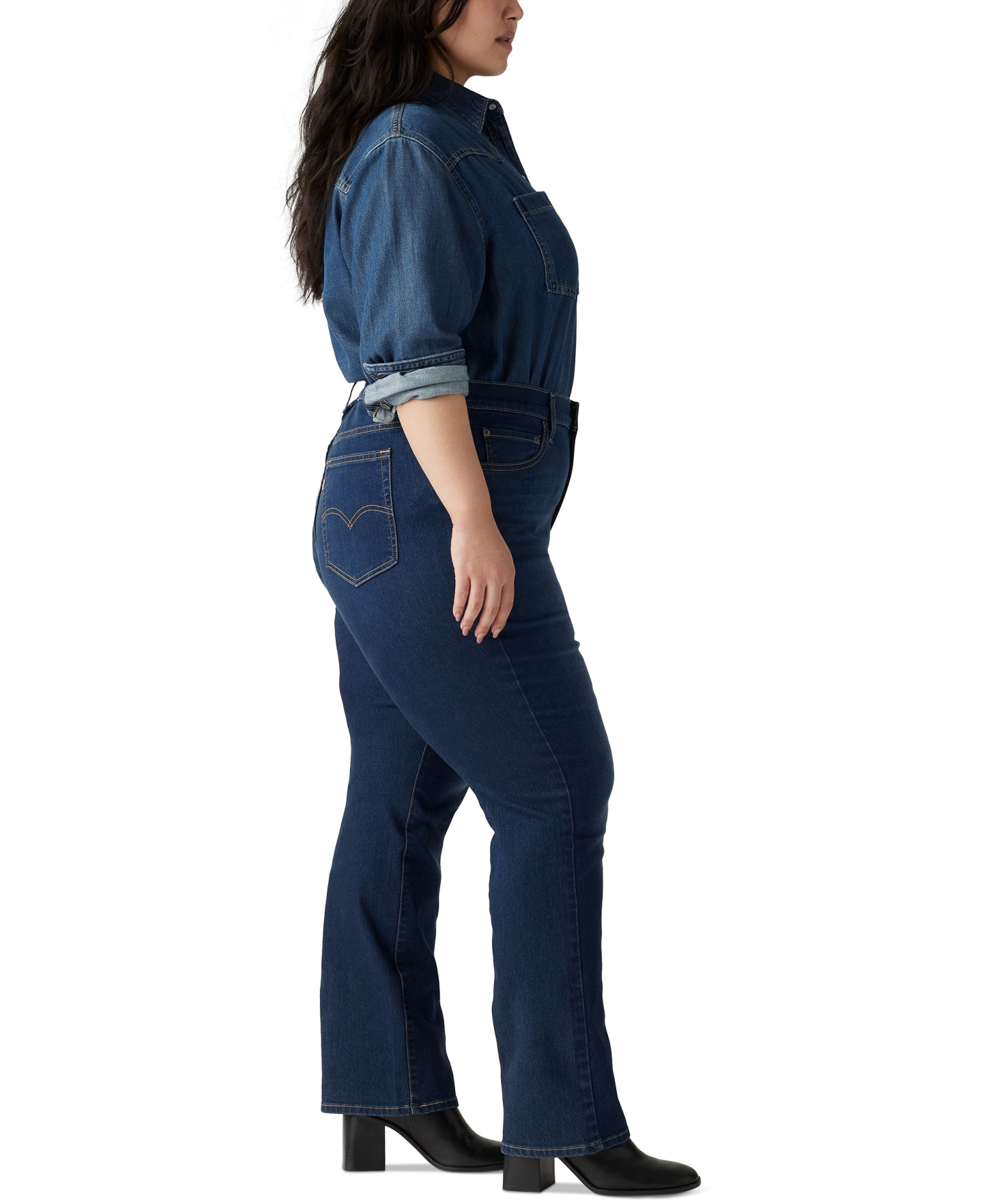 Levi's Plus Size Chelsea High-Rise Straight-Leg Jeans - Chelsea Carbon Glow