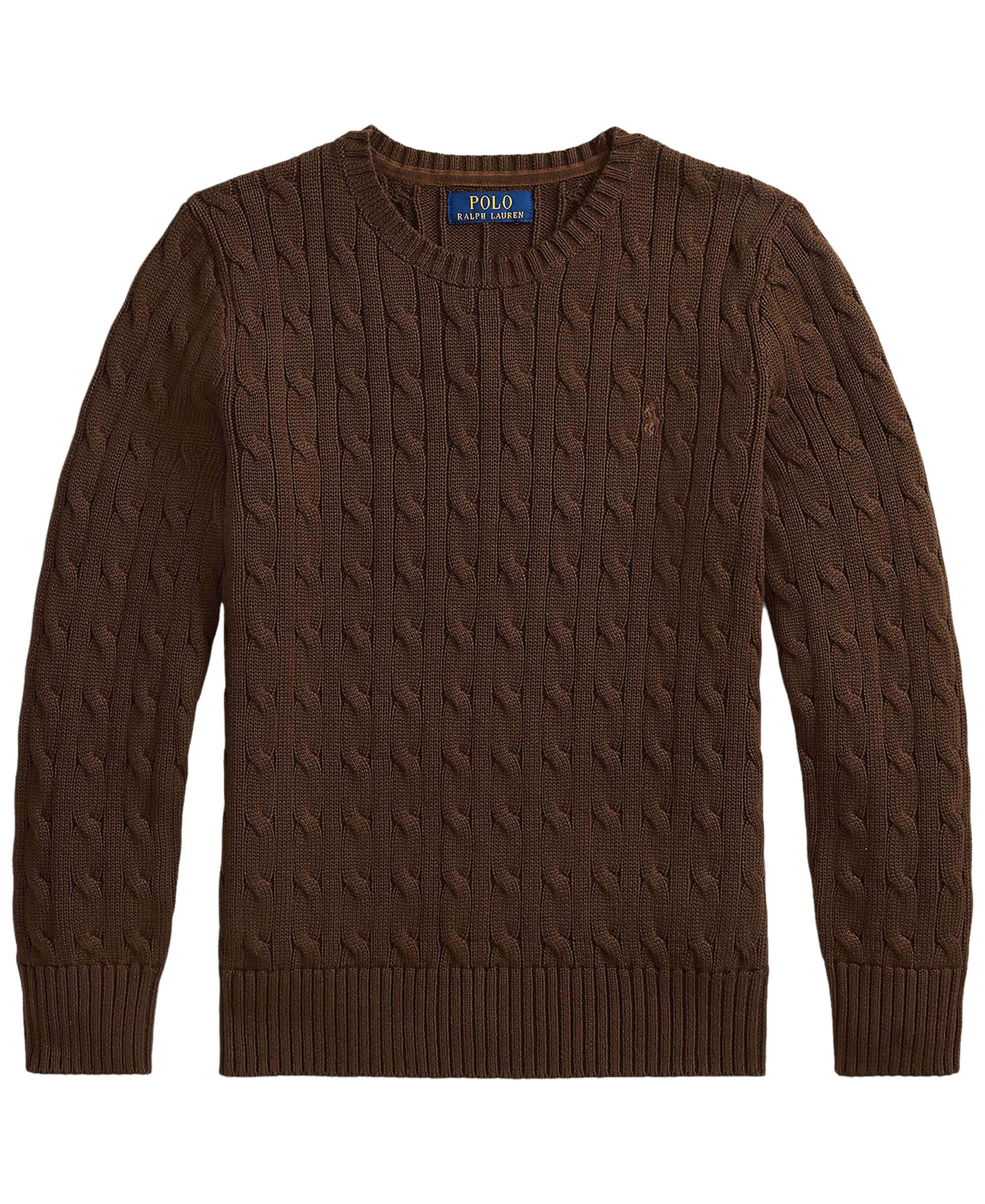 Polo Ralph Lauren Boys' 8-20 Cable-Knit Cotton Sweater - Nutmeg Brown