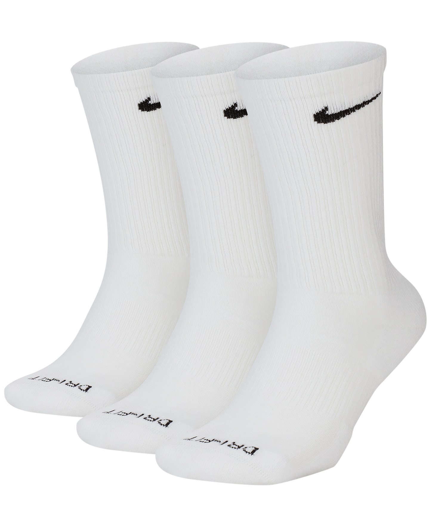 Nike Unisex Everyday Plus Cushioned Training Crew Socks 3 Pairs - White