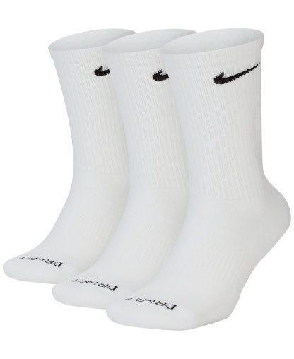 Nike Unisex Everyday Plus Cushioned Training Crew Socks 3 Pairs - White