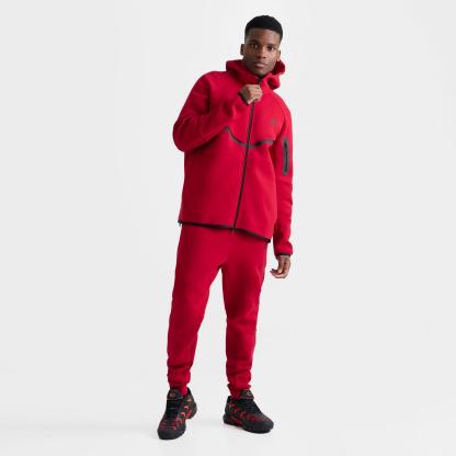 Men's Nike Tech Fleece Windrunner Full-Zip Hoodie - Gym Red/Black