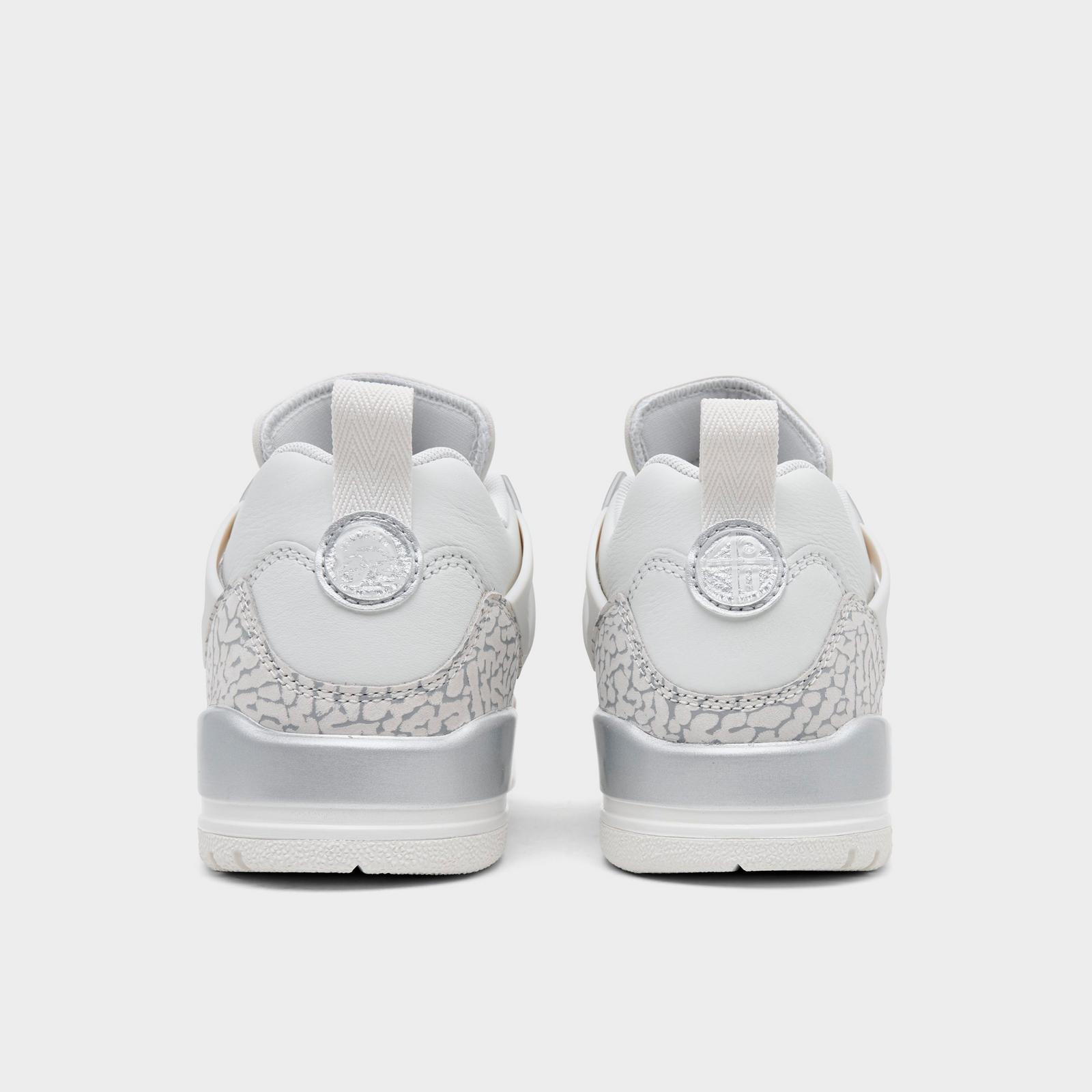 Women's Jordan Spizike Low Casual Shoes - Swan/Wolf Grey/Metallic Silver - Left shoe facing left. Outside of the shoe. - view 4