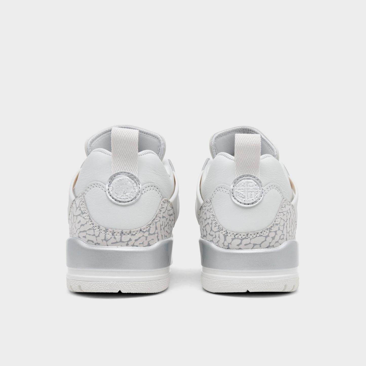 Women's Jordan Spizike Low Casual Shoes - Swan/Wolf Grey/Metallic Silver - Left shoe facing left. Outside of the shoe. - view 4