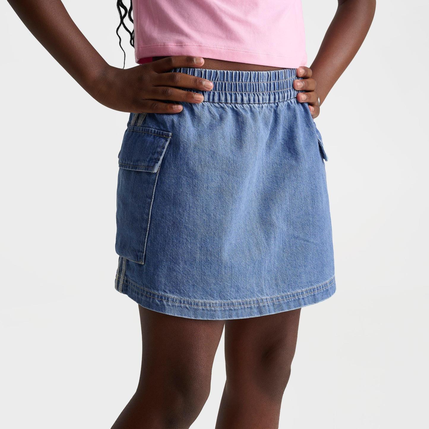 Girls' Big Kids' adidas Originals Denim Cargo Skirt - Antique Wash