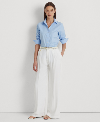 Lauren Ralph Lauren Non-Iron Straight-Fit Shirt - Blue