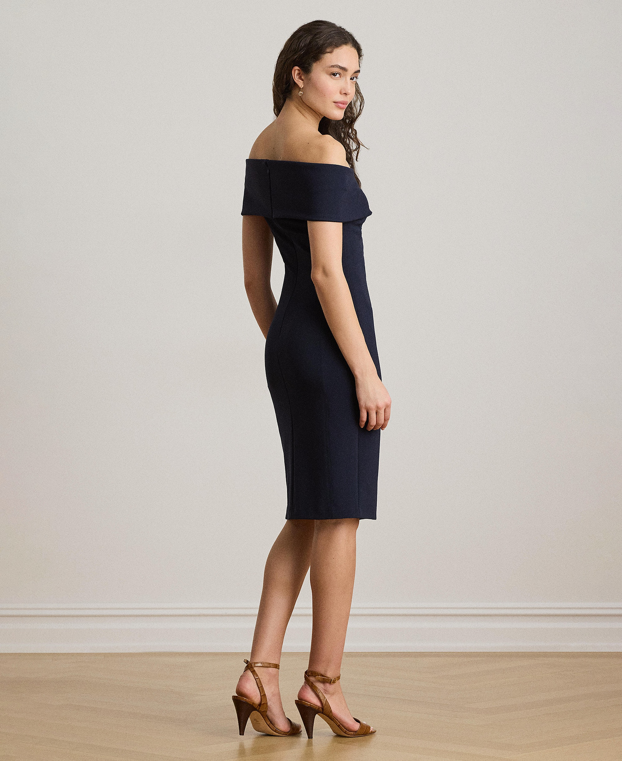 Lauren Ralph Lauren Women's Faille Off-the-Shoulder Cocktail Dress - Navy