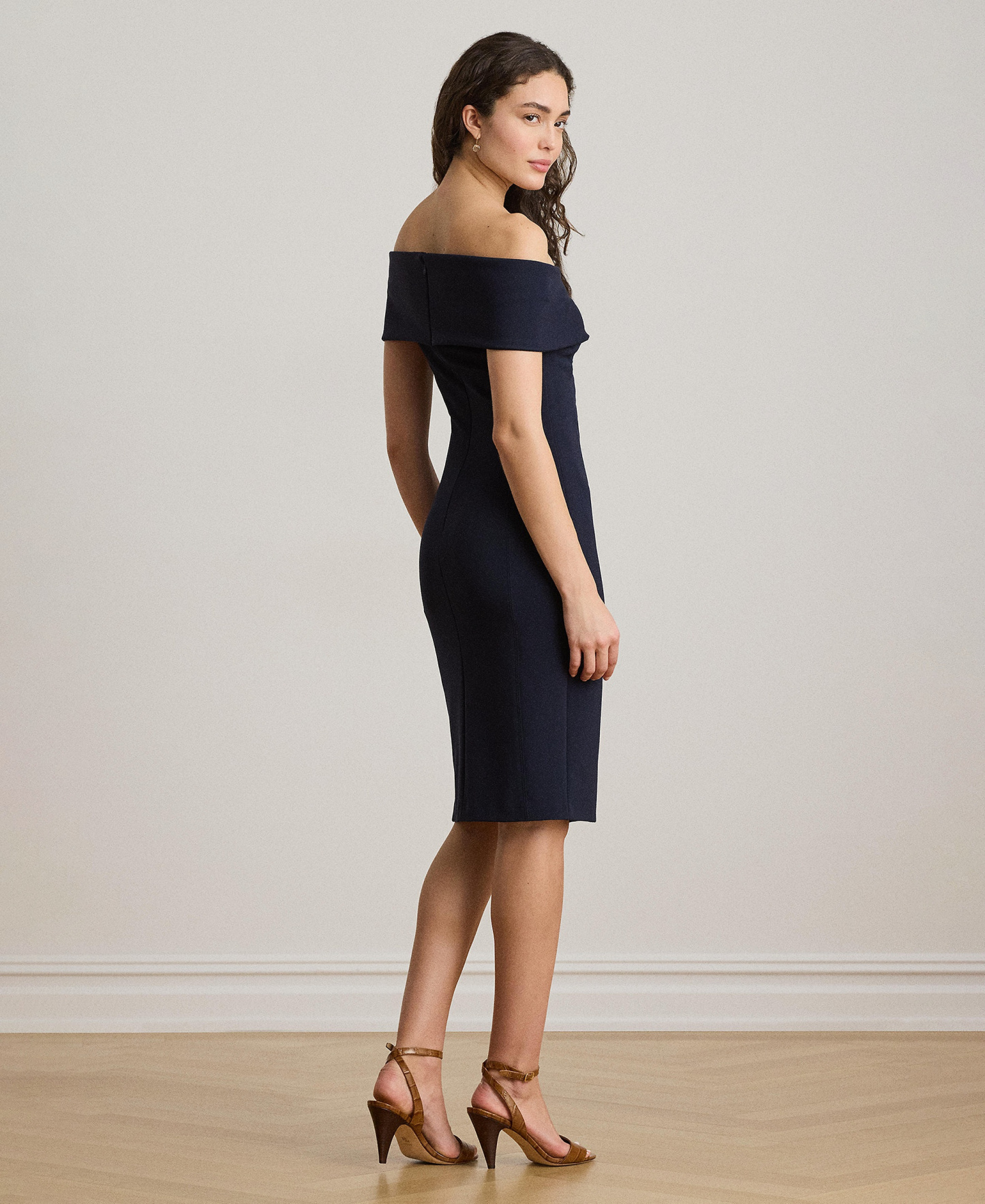 Lauren Ralph Lauren Women's Faille Off-the-Shoulder Cocktail Dress - Navy