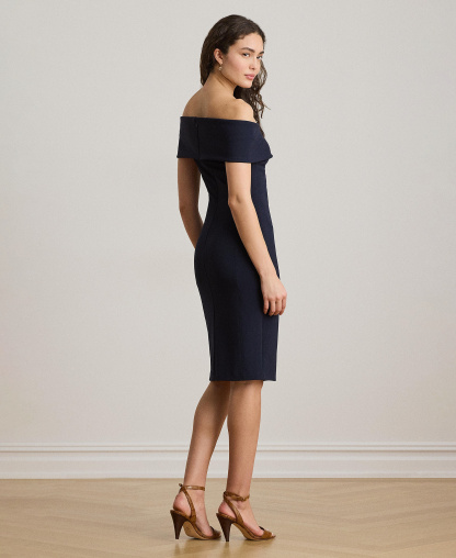 Lauren Ralph Lauren Women's Faille Off-the-Shoulder Cocktail Dress - Navy