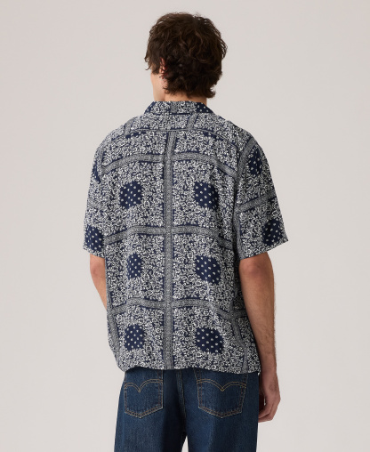 Levi's Men's Relaxed-Fit Camp Collar Shirt - Dress Blues