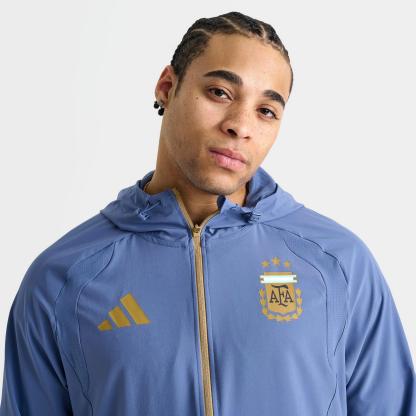 Men's adidas Argentina Tiro Travel Full-Zip Windbreaker Jacket - Crew Blue - view 5