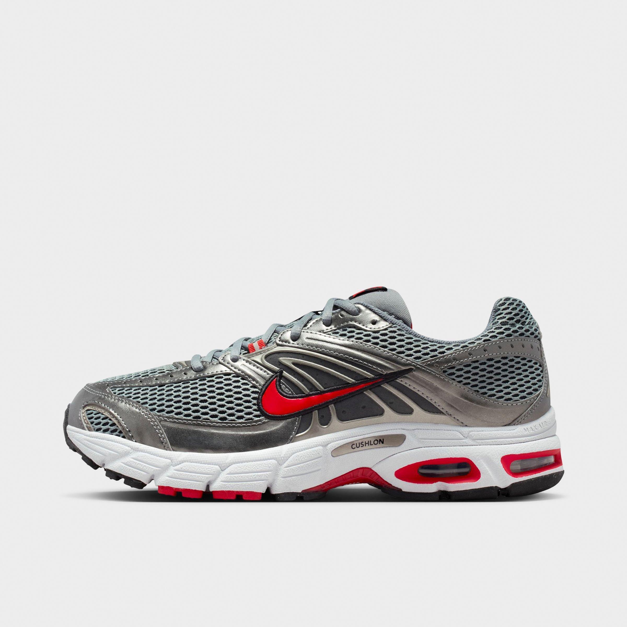 Men's Nithtke Air Max Moto 2K Casual Shoes - Smoke Grey/Black/Metallic Pewter/University Red - Left shoe facing left. Outside of the shoe.