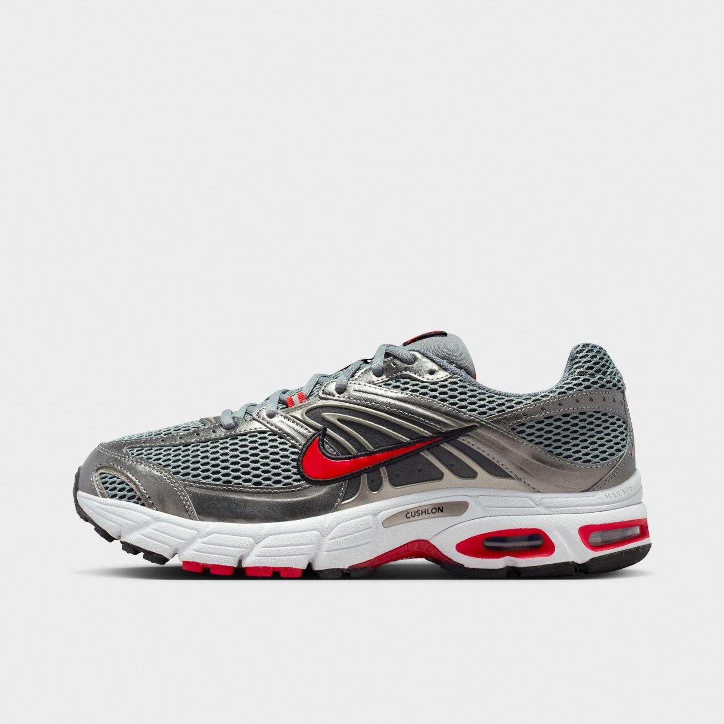 Men's Nithtke Air Max Moto 2K Casual Shoes - Smoke Grey/Black/Metallic Pewter/University Red - Left shoe facing left. Outside of the shoe.