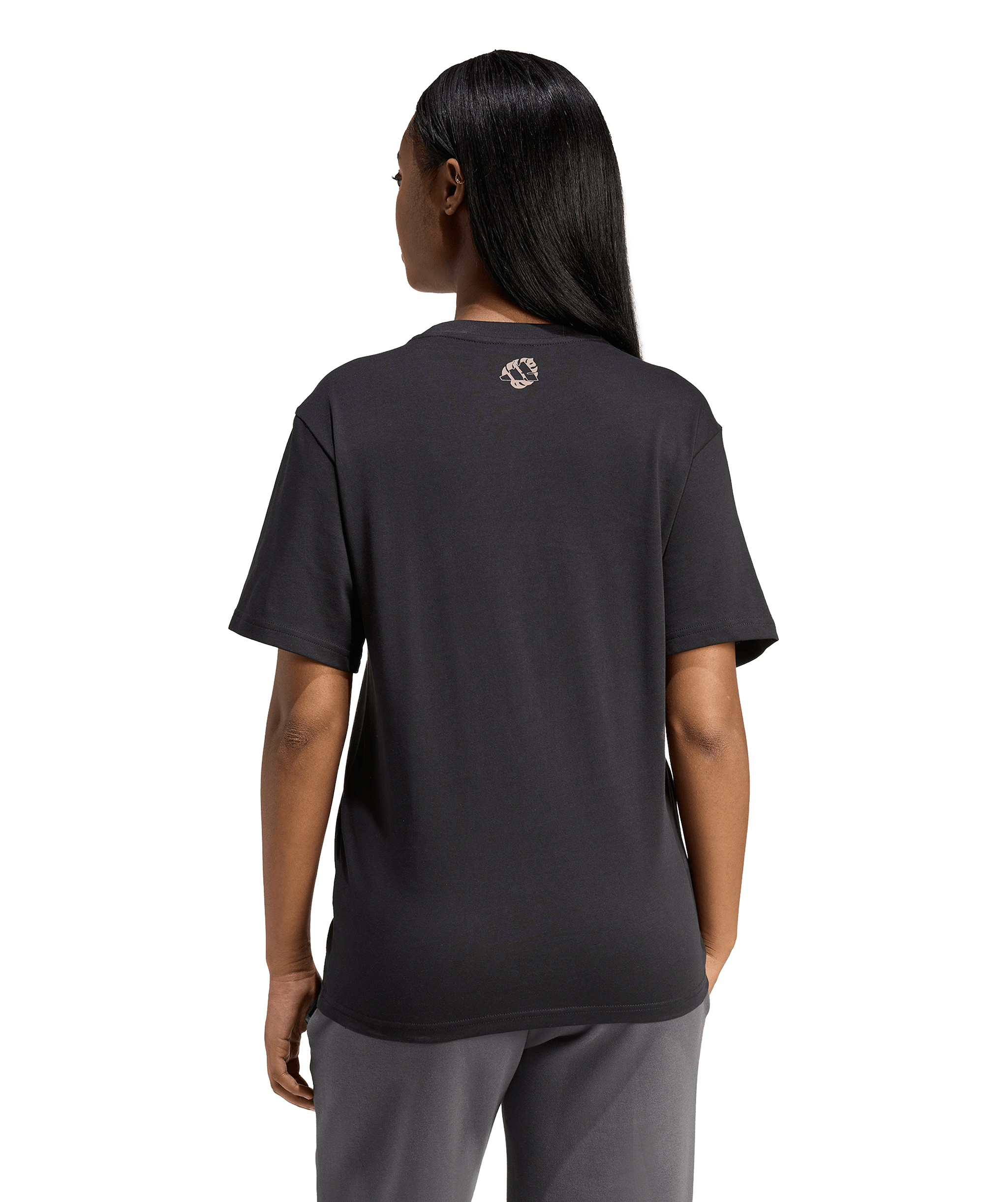 adidas Women's Animal Print Short-Sleeve Cotton T-Shirt - Black