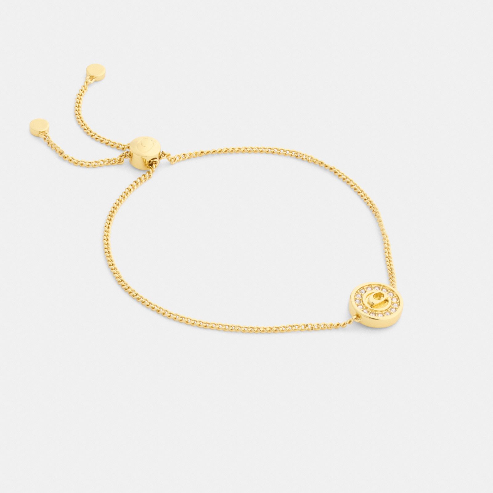 Signature Pavé Coin Slider Bracelet - Gold