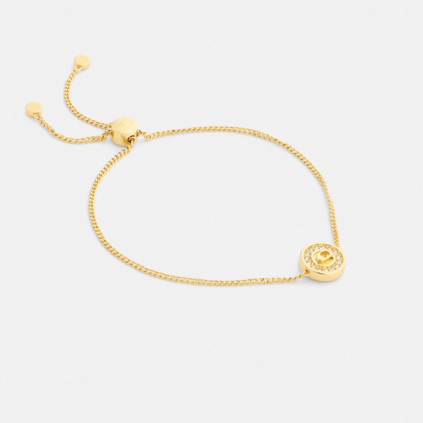 Signature Pavé Coin Slider Bracelet - Gold