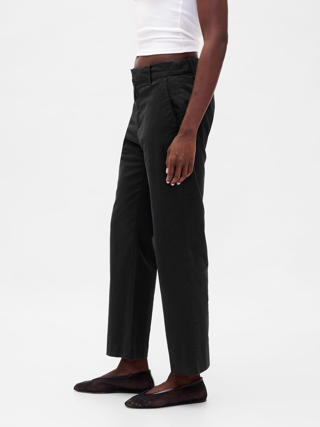 Mid Rise Khakis - Black