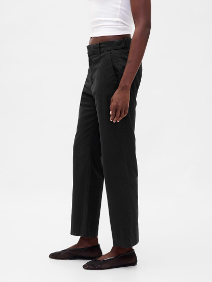 Mid Rise Khakis - Black