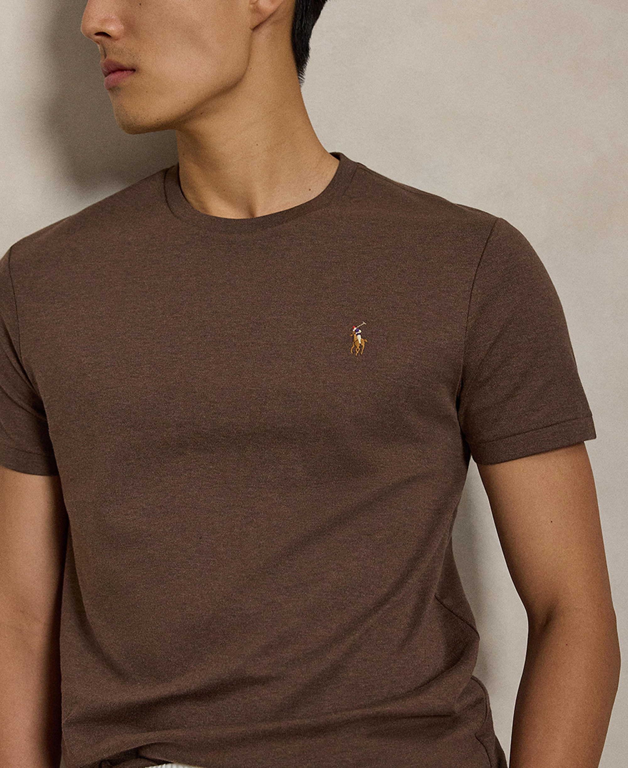Polo Ralph Lauren Men's Custom Slim-Fit Soft Cotton T-Shirt - Nutmeg Brown Heather