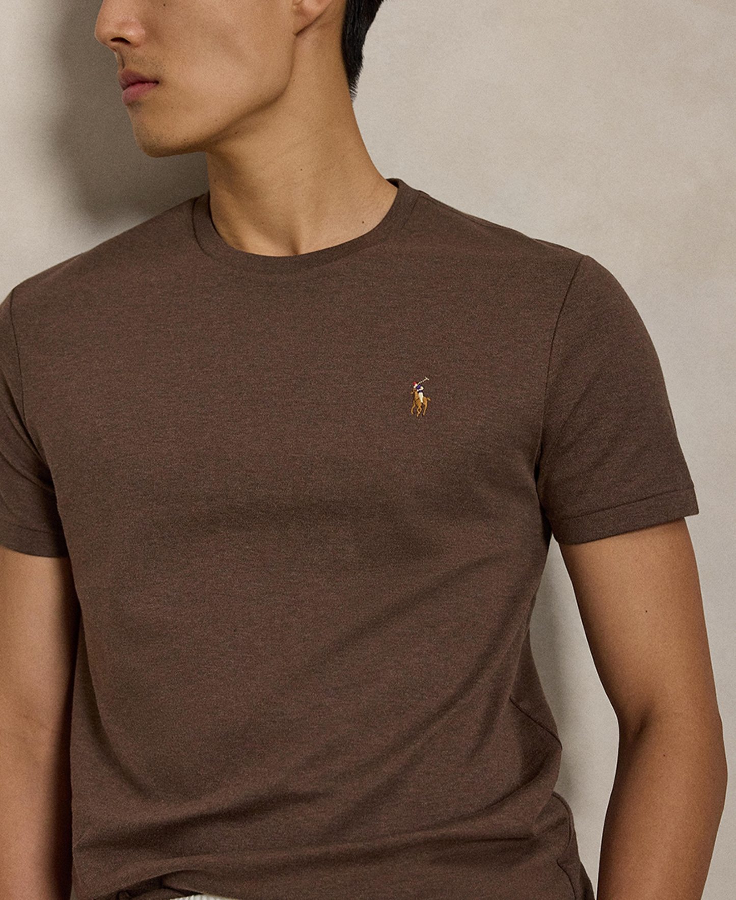 Polo Ralph Lauren Men's Custom Slim-Fit Soft Cotton T-Shirt - Nutmeg Brown Heather