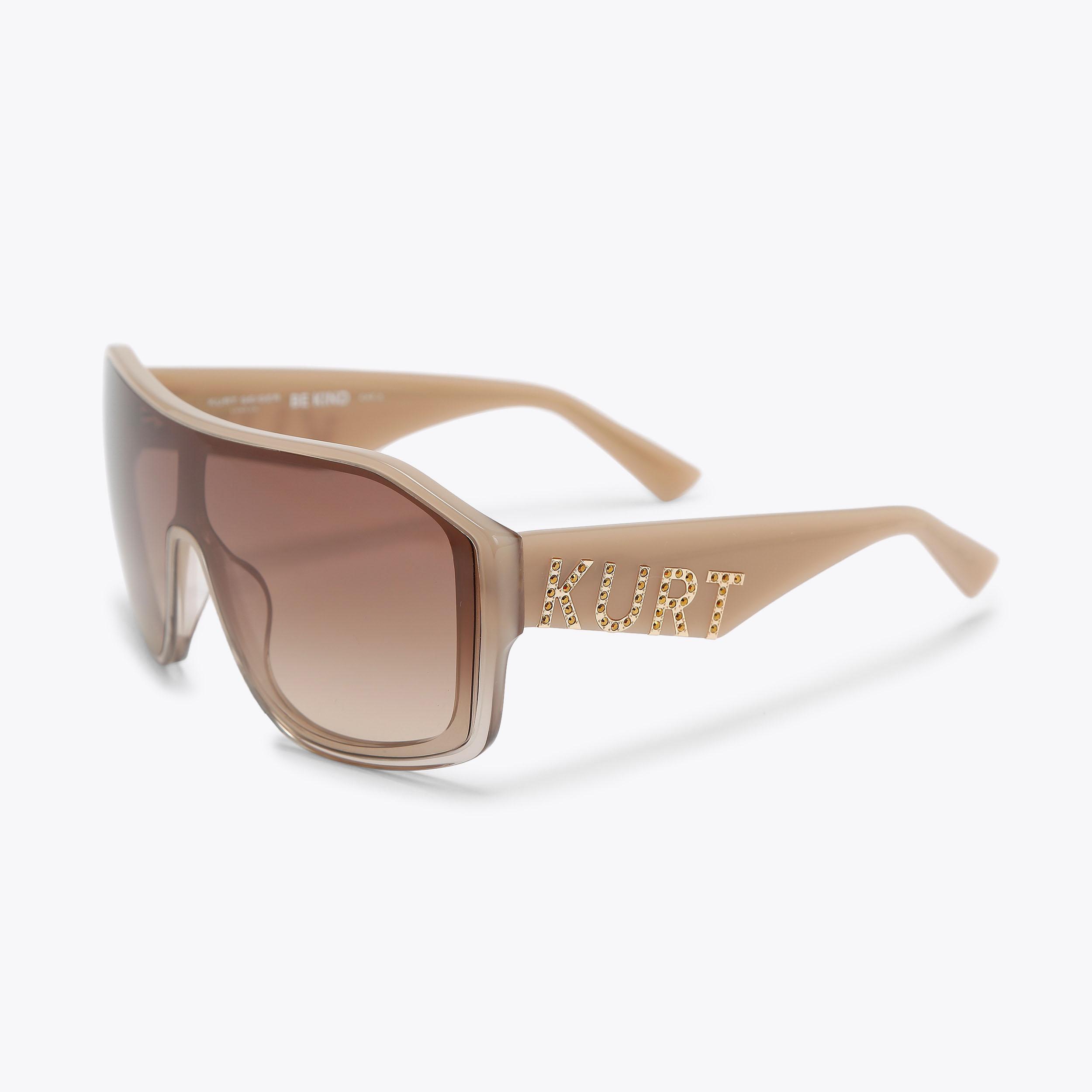 Kurt Geiger London Kurt Oversized Visor Sunglasses - Beige - view 3