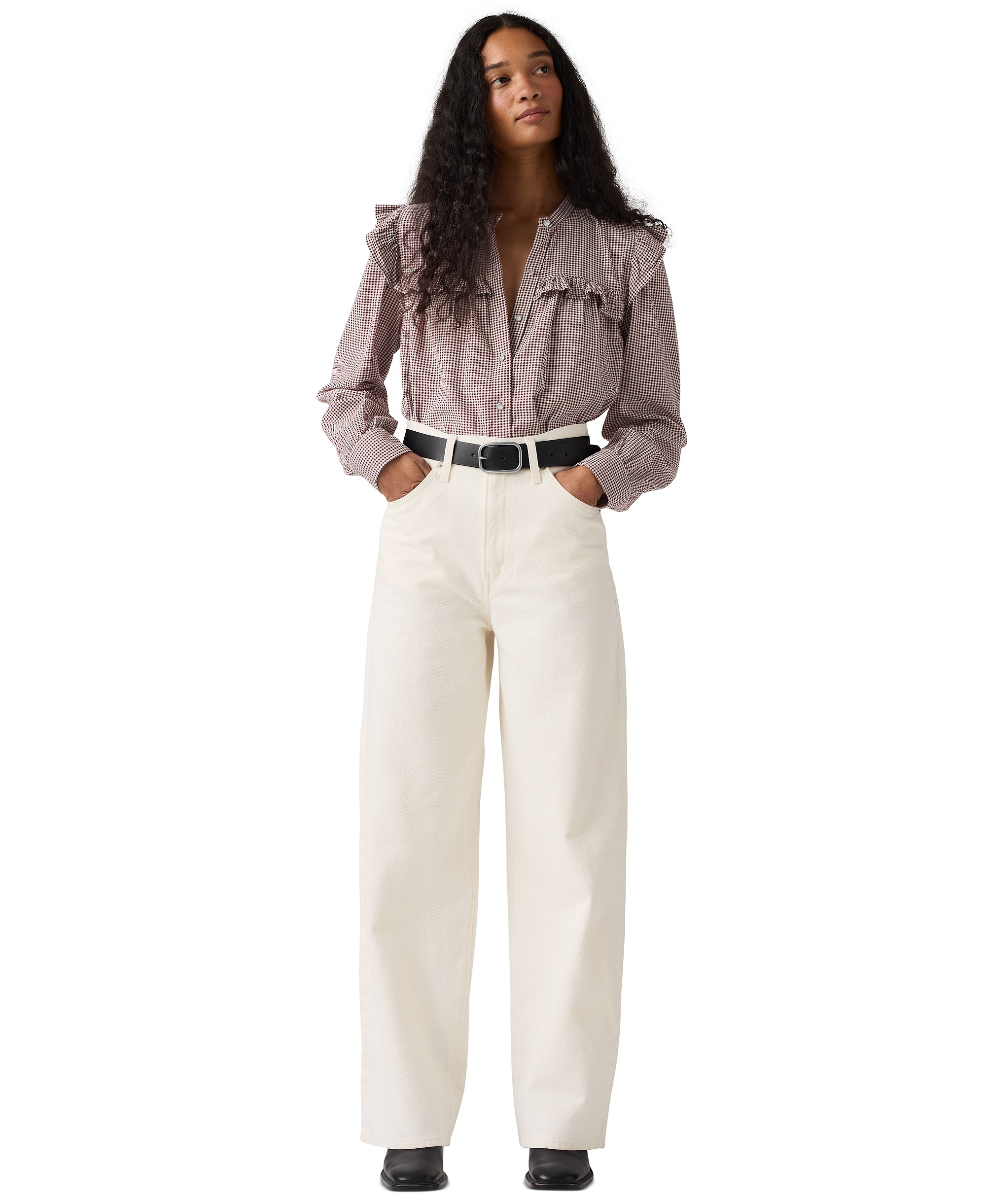 Levi's Women's Cinch-Waist Lightweight Baggy Jeans - Blank Impact