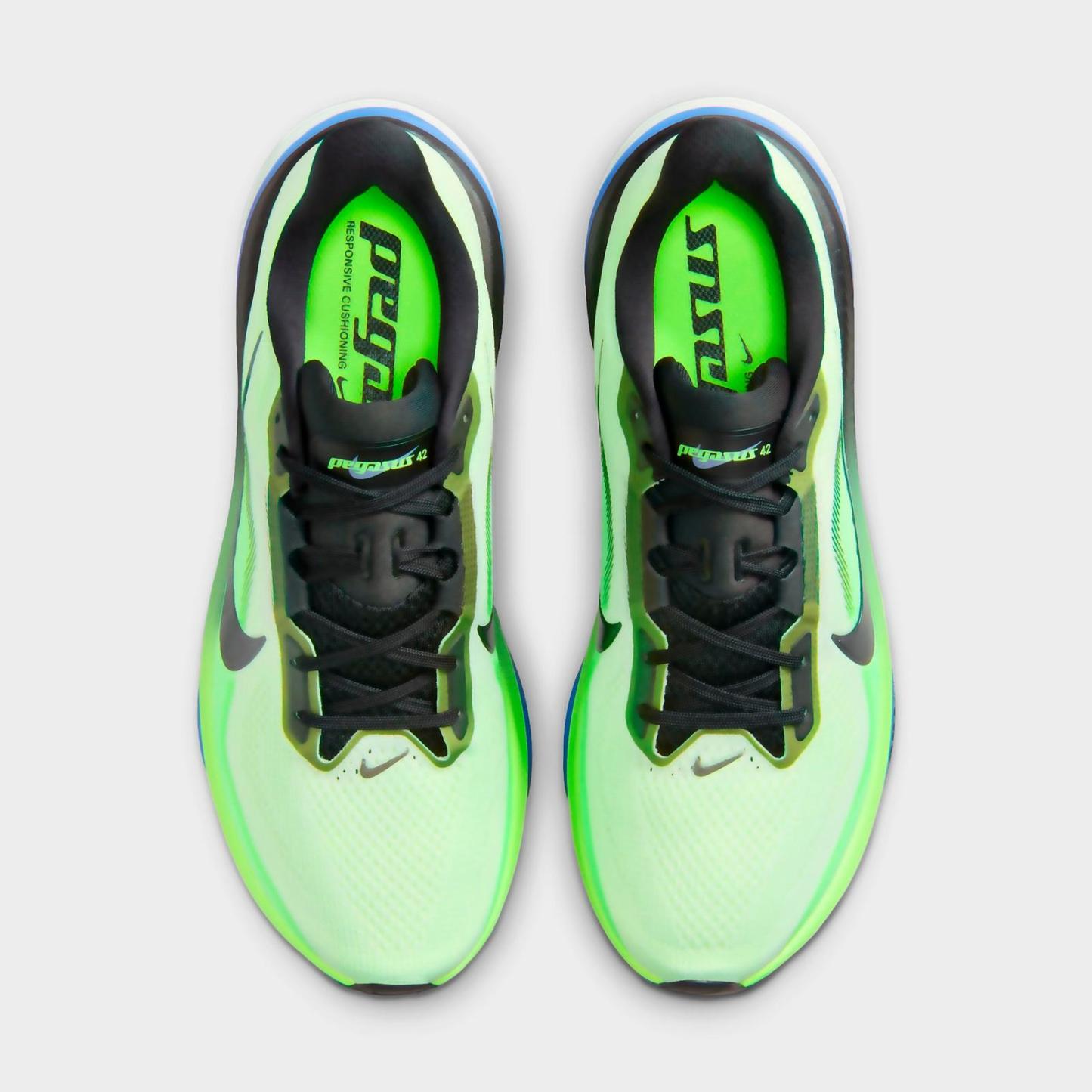 Men's Nike Pegasus 42 Running Shoes - Volt Tint/Sapphire/Lime Blast/Black Spruce