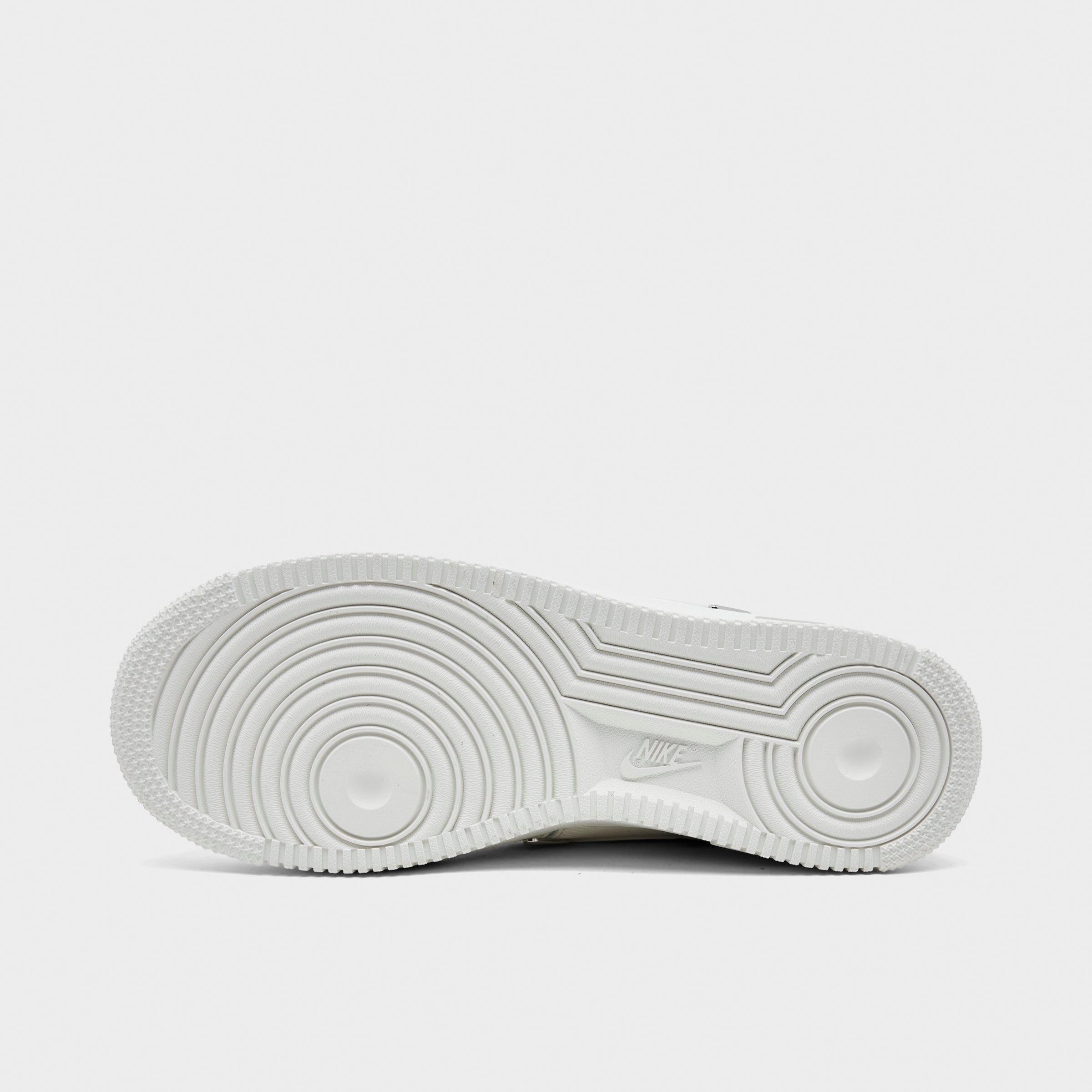 Women's Nithtke Air Force 1 '07 LV8 Casual Shoes - Sail/Sail/Sail/Metallic Silver - Bottom view