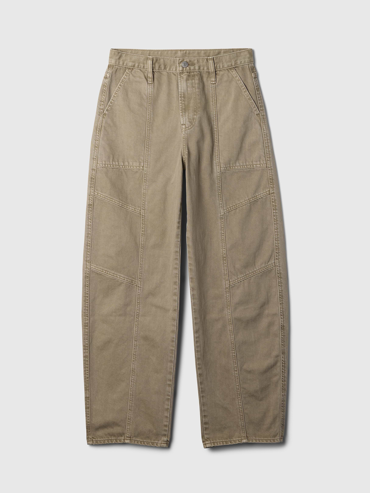 High Rise Barrel Jeans - Flannel taupe beige